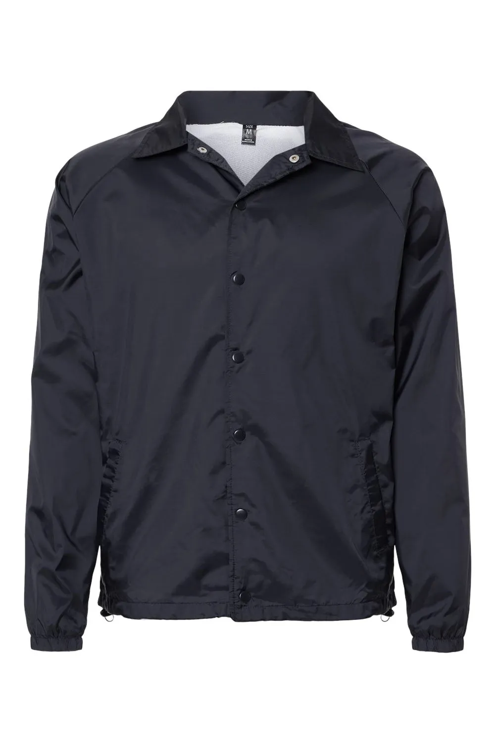 Burnside Mens Mentor Snap Down Wind & Water Resistant Coaches Jacket - Navy Blue