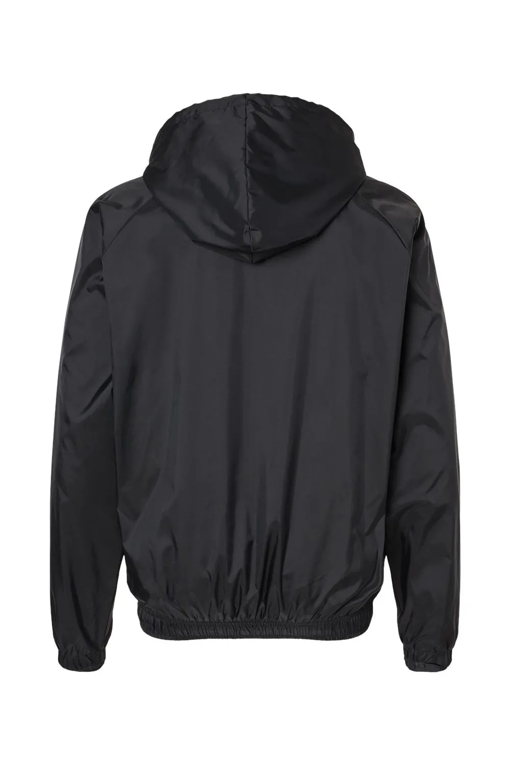 Burnside Mens Mentor Wind & Water Resistant Full Zip Hooded Coaches Jacket - Black