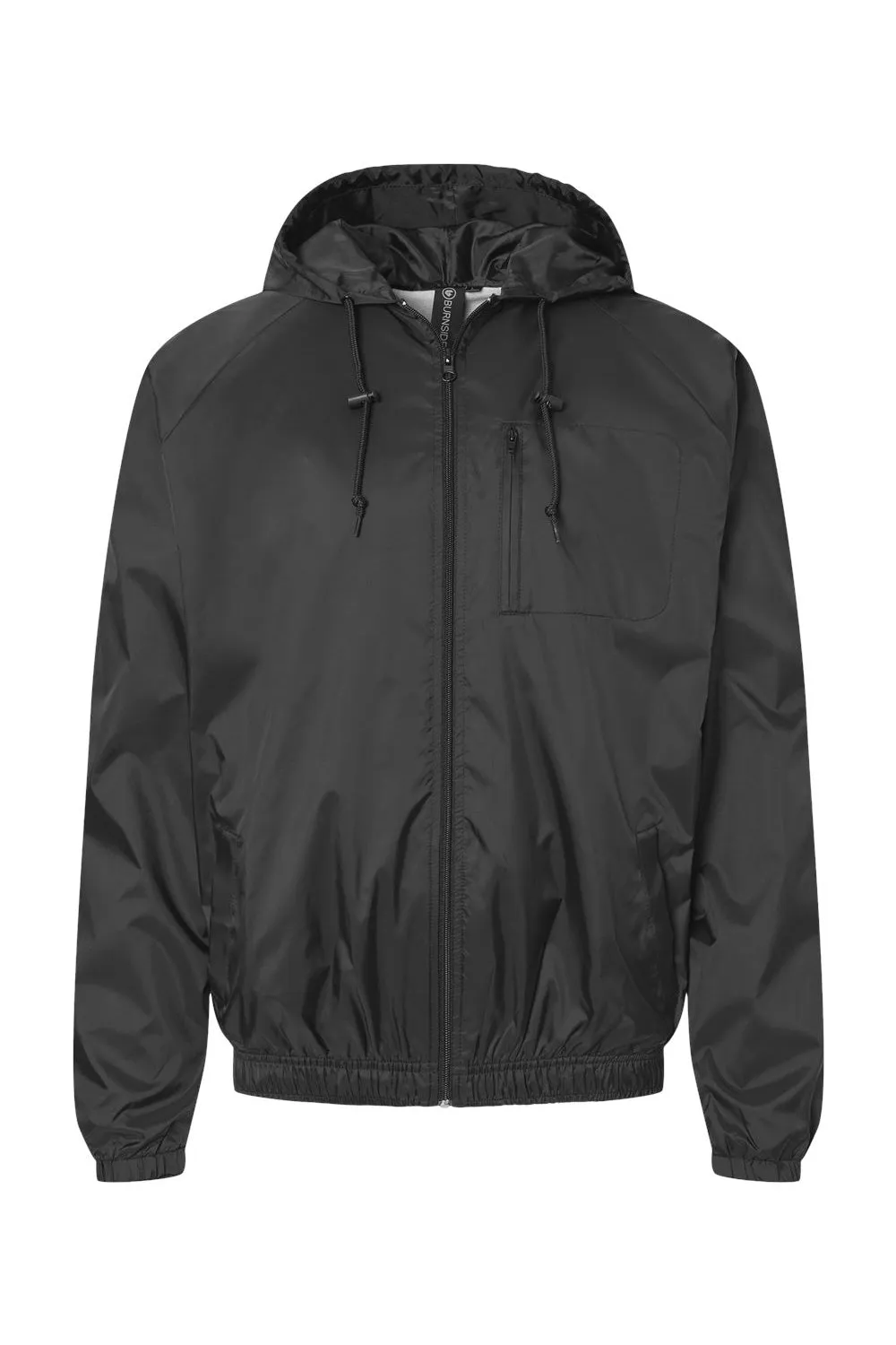 Burnside Mens Mentor Wind & Water Resistant Full Zip Hooded Coaches Jacket - Steel Grey
