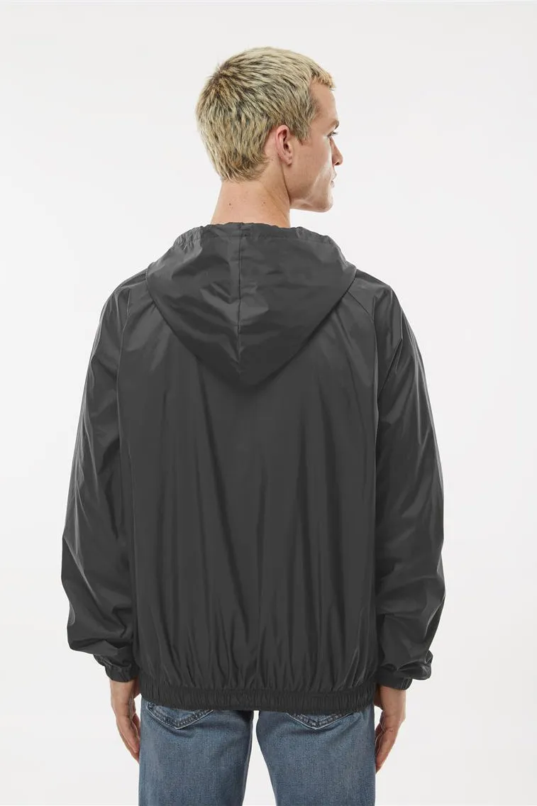Burnside Mens Mentor Wind & Water Resistant Full Zip Hooded Coaches Jacket - Steel Grey