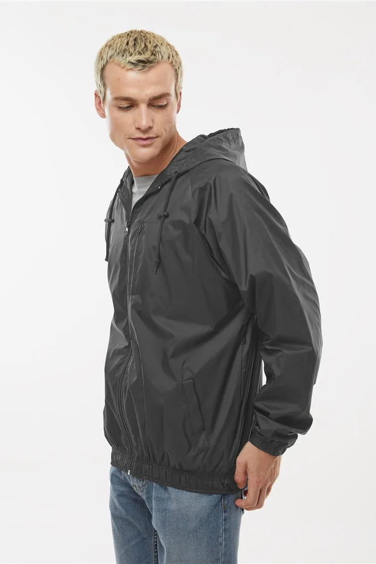Burnside Mens Mentor Wind & Water Resistant Full Zip Hooded Coaches Jacket - Steel Grey