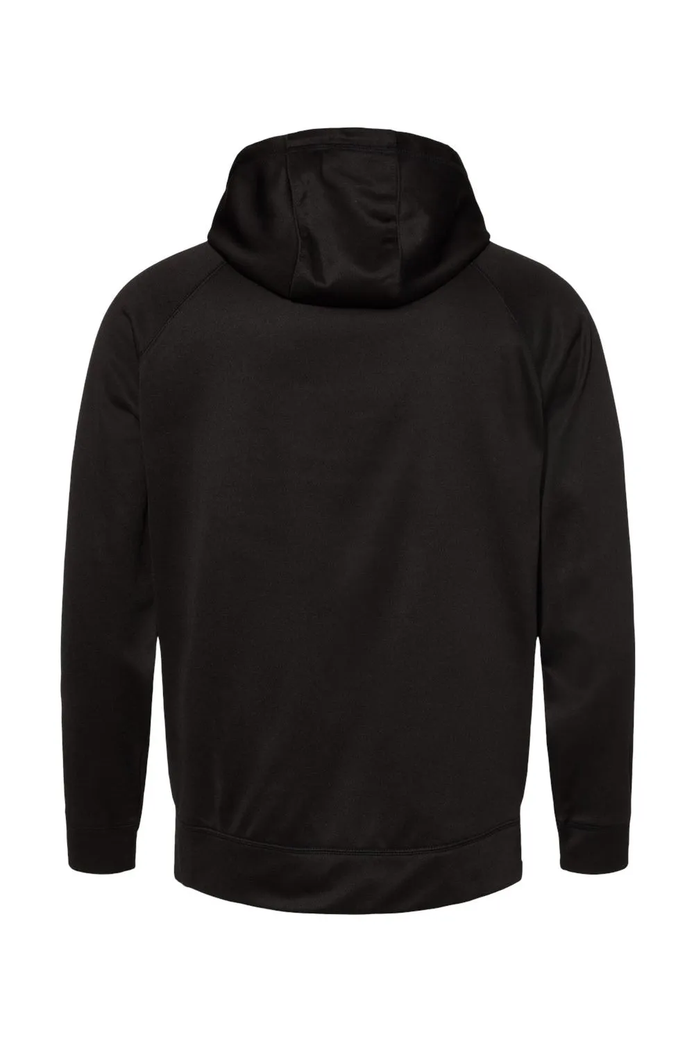 Burnside Mens Performance Raglan Hooded Sweatshirt Hoodie w/ Pouch Pocket - Black
