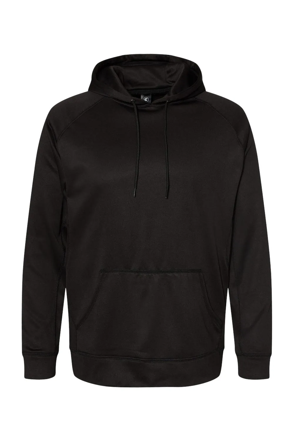 Burnside Mens Performance Raglan Hooded Sweatshirt Hoodie w/ Pouch Pocket - Black