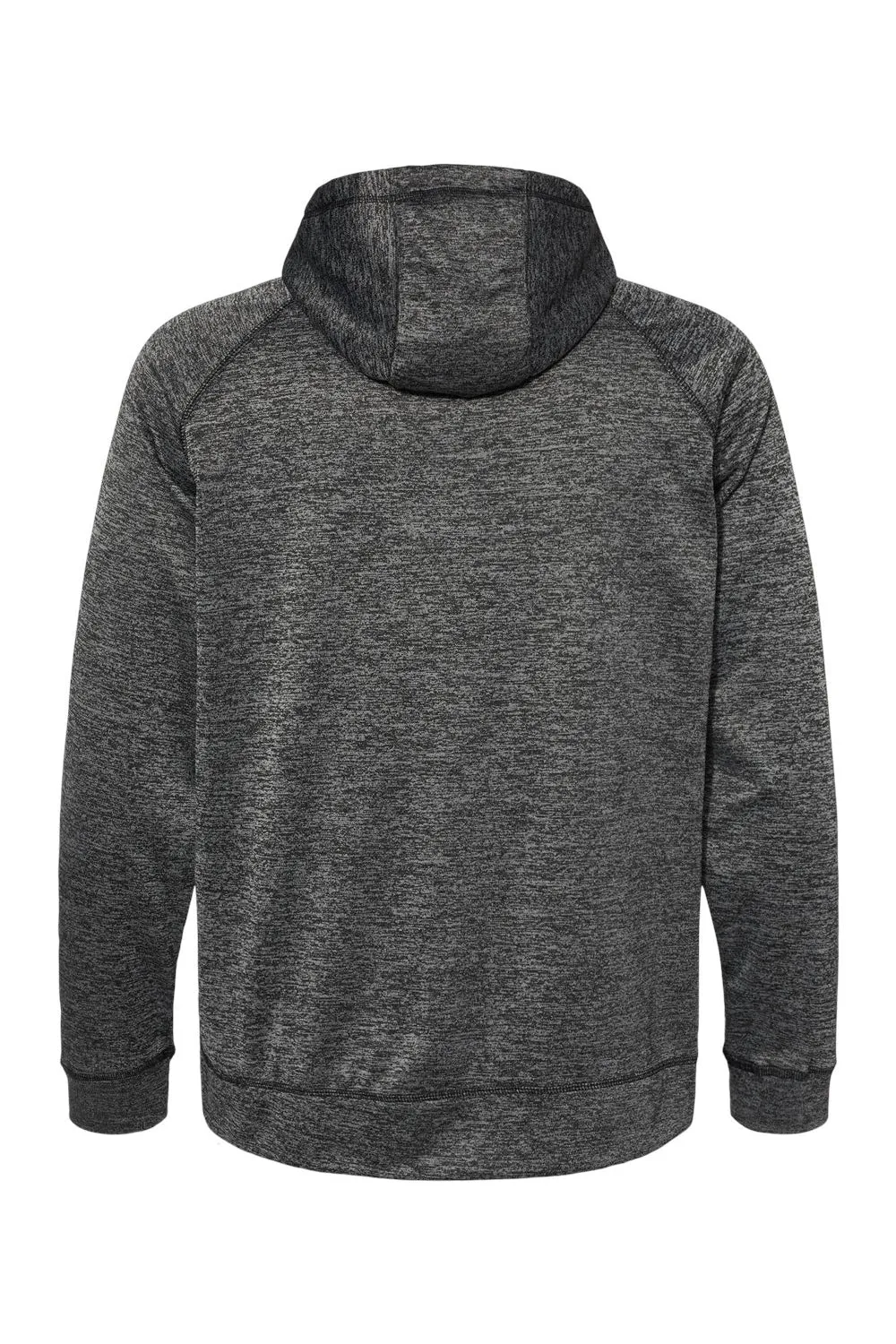 Burnside Mens Performance Raglan Hooded Sweatshirt Hoodie w/ Pouch Pocket - Heather Charcoal Grey