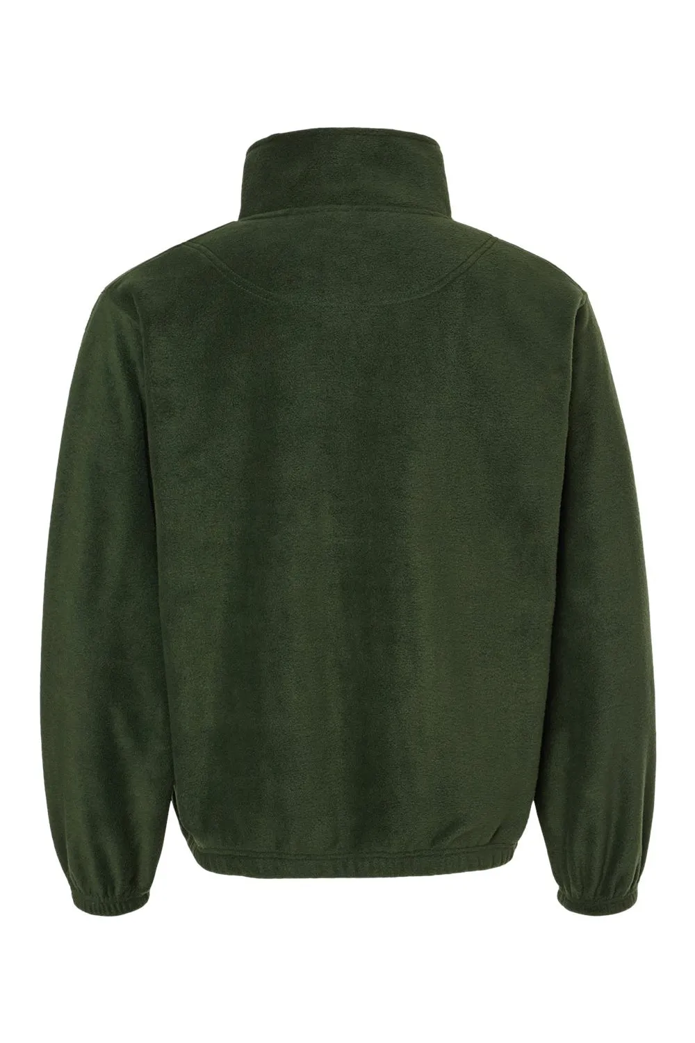 Burnside Mens Polar Fleece 1/4 Zip Sweatshirt w/ Pockets - Army Green