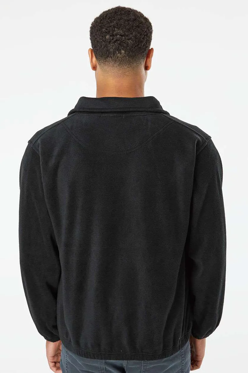 Burnside Mens Polar Fleece Full Zip Sweatshirt w/ Pockets - Black