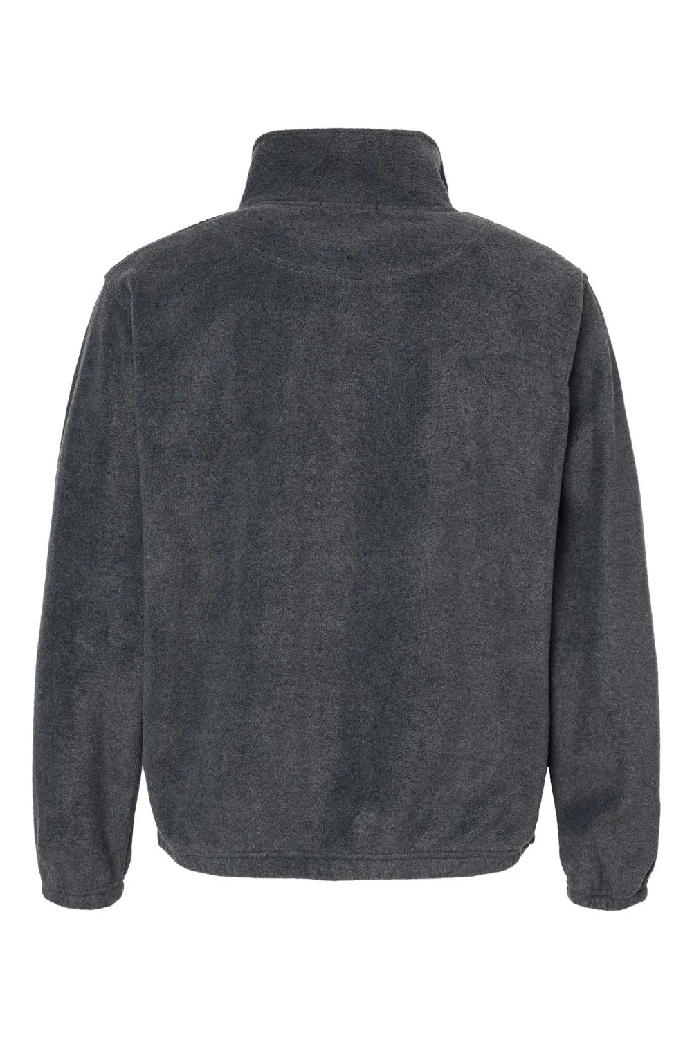 Burnside Mens Polar Fleece Full Zip Sweatshirt w/ Pockets - Heather Charcoal Grey