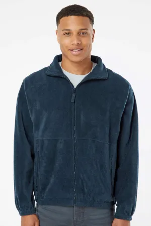 Burnside Mens Polar Fleece Full Zip Sweatshirt w/ Pockets - Navy Blue