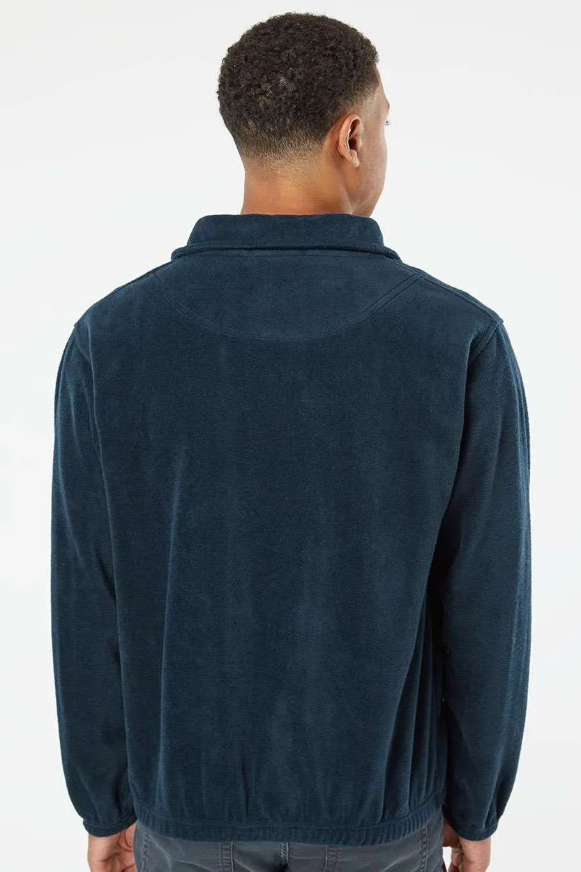 Burnside Mens Polar Fleece Full Zip Sweatshirt w/ Pockets - Navy Blue