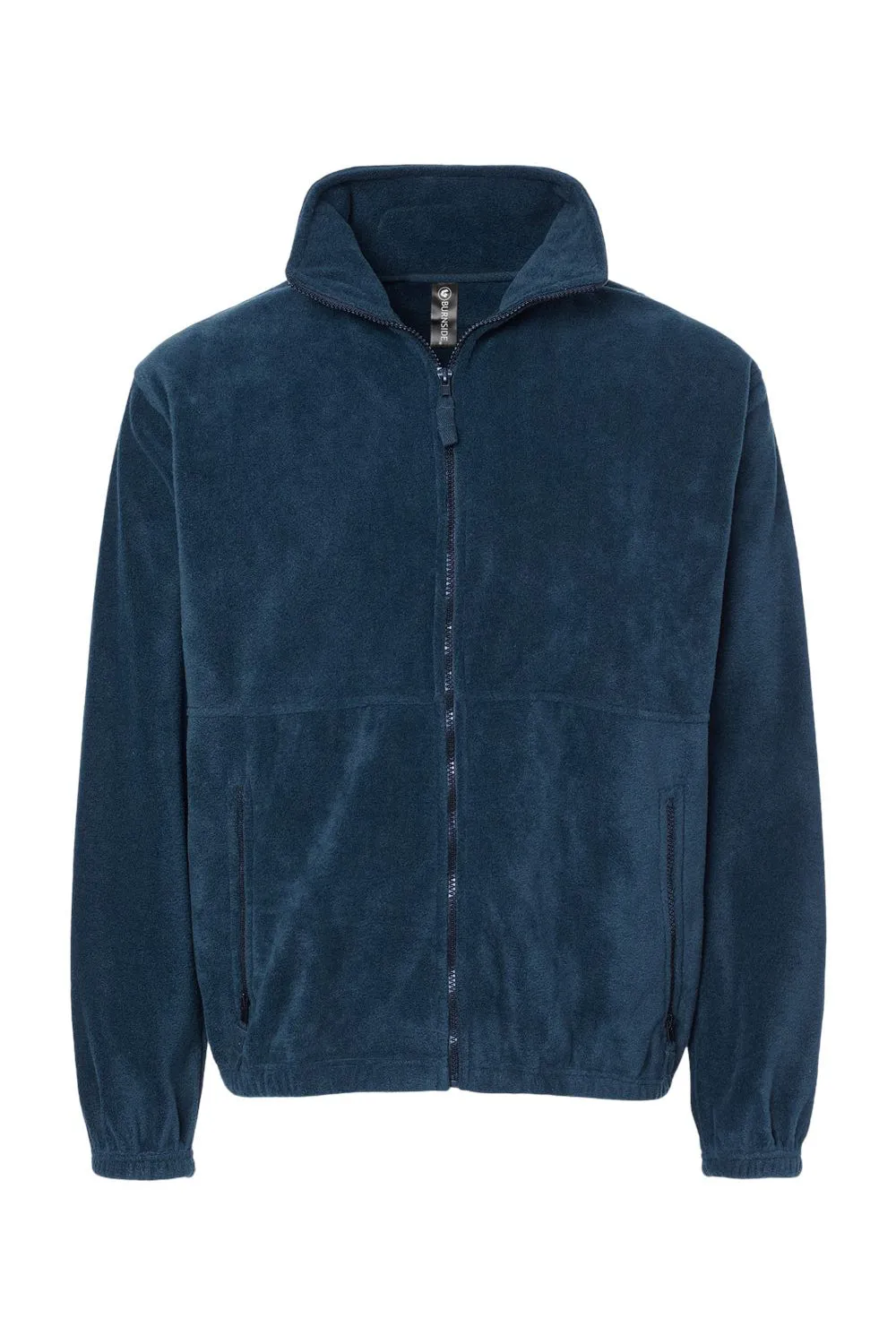Burnside Mens Polar Fleece Full Zip Sweatshirt w/ Pockets - Navy Blue