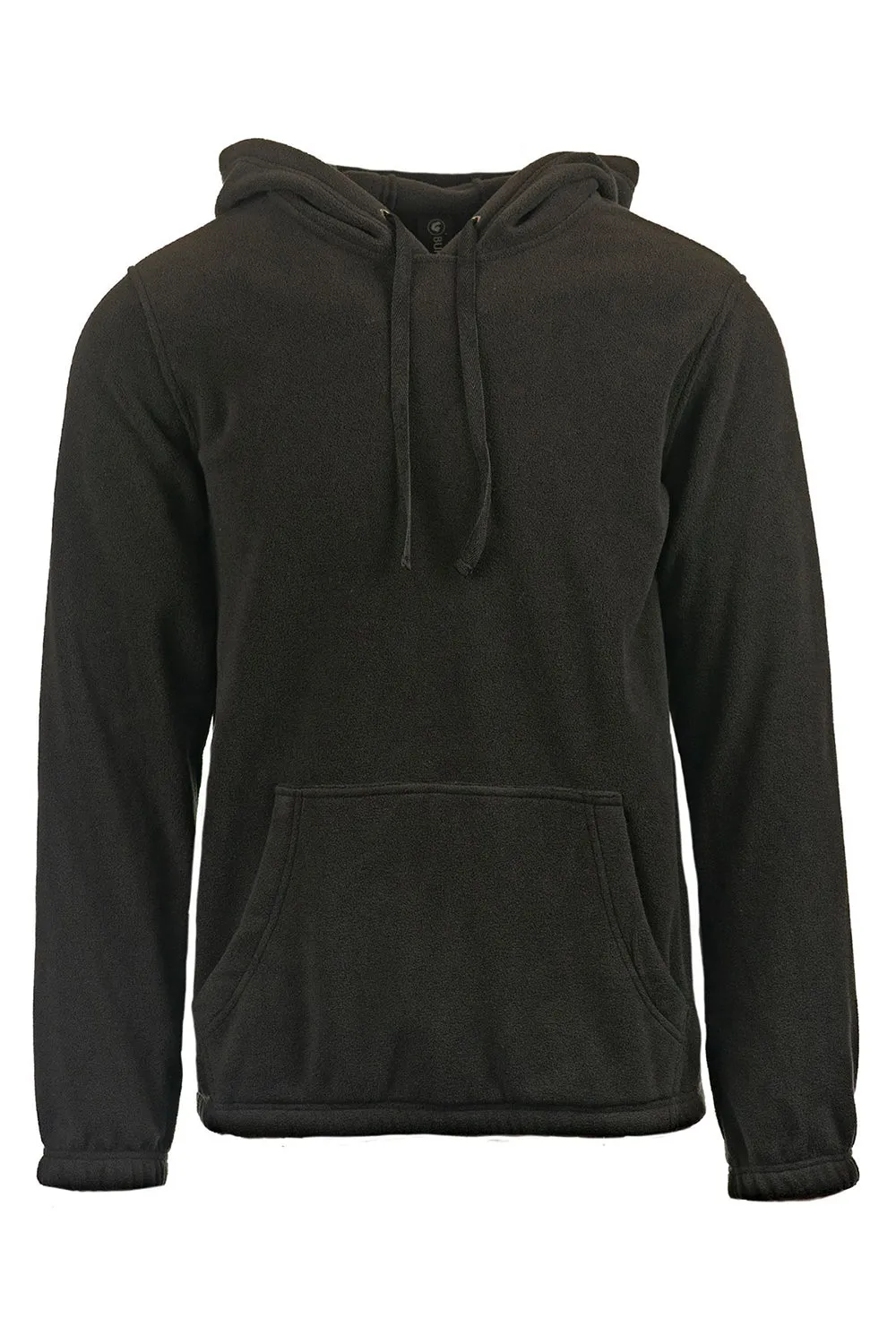 Burnside Mens Polar Fleece Pill Resistant Hooded Sweatshirt Hoodie w/ Pouch Pocket - Black
