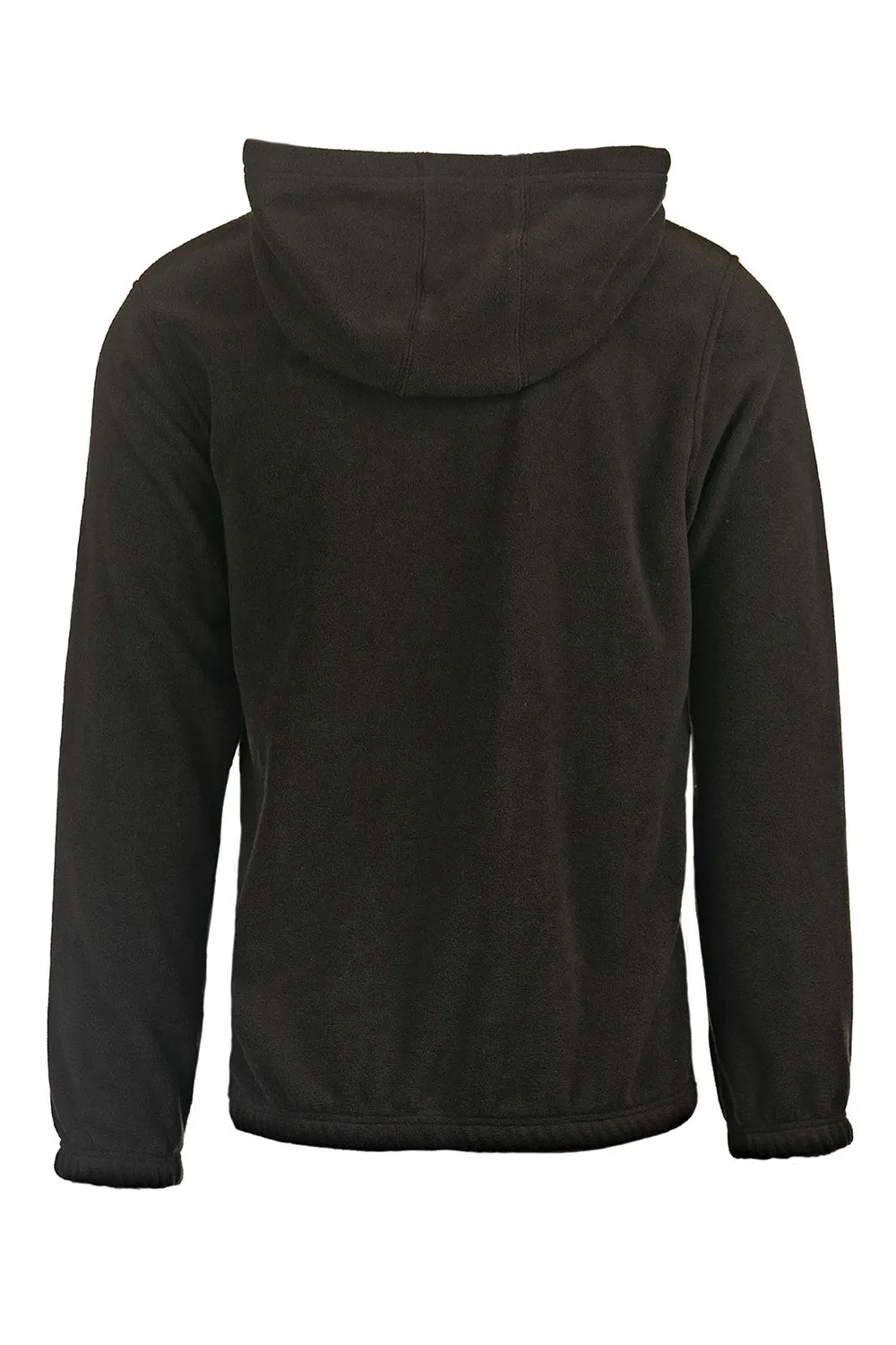 Burnside Mens Polar Fleece Pill Resistant Hooded Sweatshirt Hoodie w/ Pouch Pocket - Black