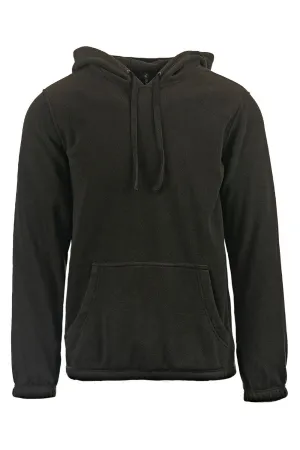 Burnside Mens Polar Fleece Pill Resistant Hooded Sweatshirt Hoodie w/ Pouch Pocket - Black