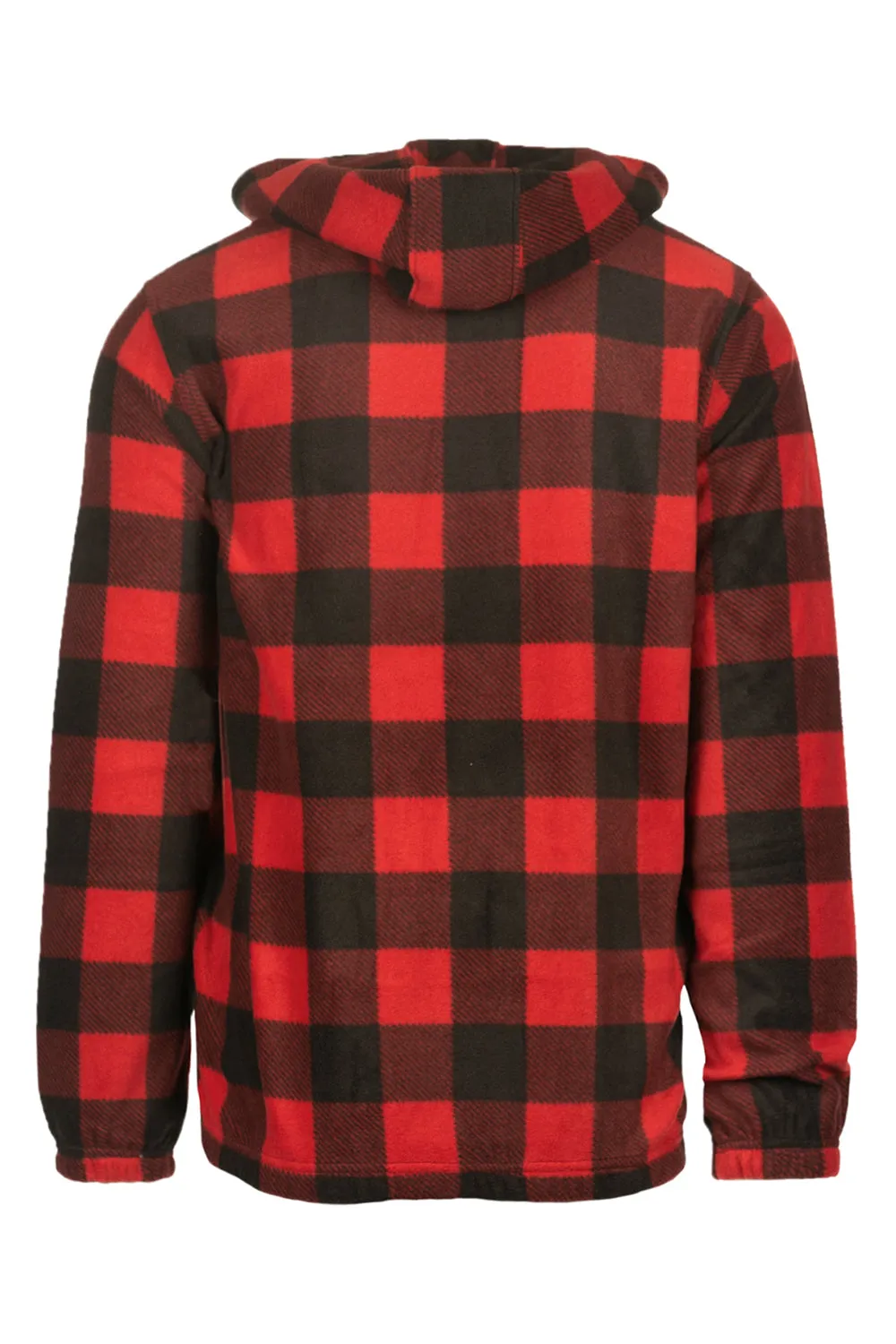Burnside Mens Polar Fleece Pill Resistant Hooded Sweatshirt Hoodie w/ Pouch Pocket - Buffalo Plaid