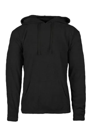 Burnside Mens Polar Fleece Pill Resistant Hooded Sweatshirt Hoodie w/ Pouch Pocket - Heather Charcoal Grey
