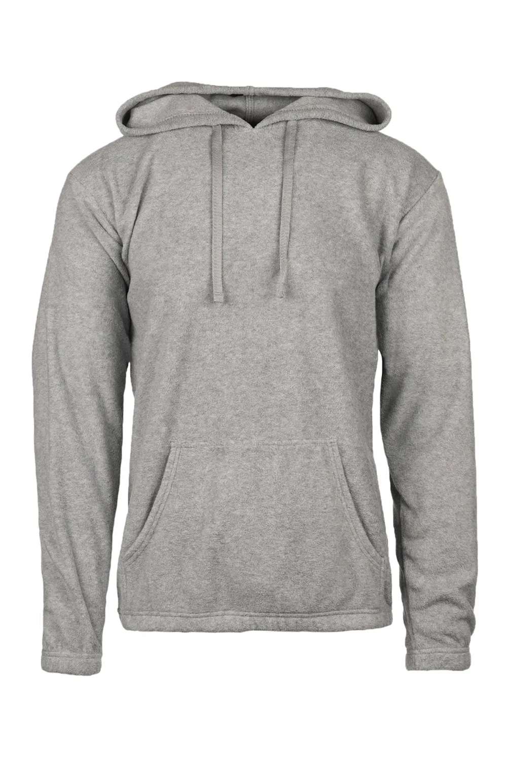 Burnside Mens Polar Fleece Pill Resistant Hooded Sweatshirt Hoodie w/ Pouch Pocket - Heather Grey
