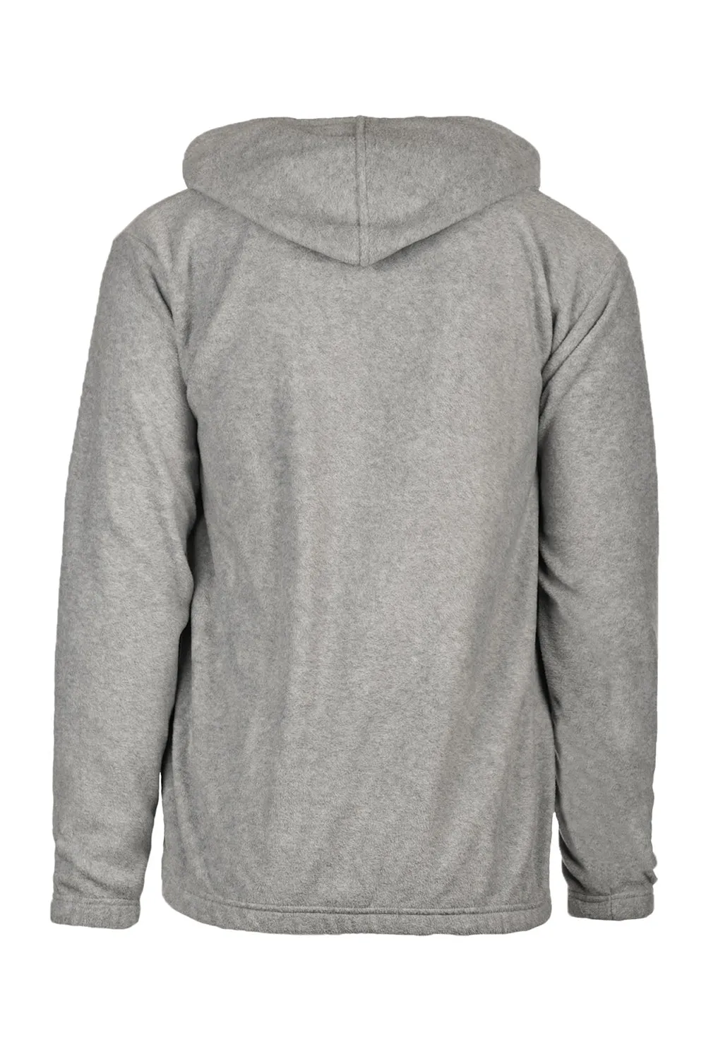 Burnside Mens Polar Fleece Pill Resistant Hooded Sweatshirt Hoodie w/ Pouch Pocket - Heather Grey