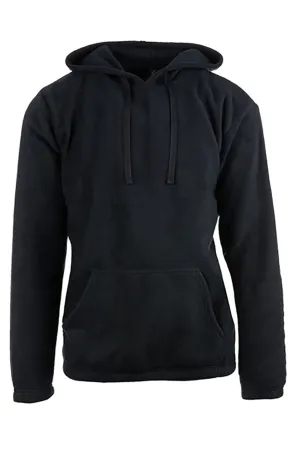 Burnside Mens Polar Fleece Pill Resistant Hooded Sweatshirt Hoodie w/ Pouch Pocket - Navy Blue