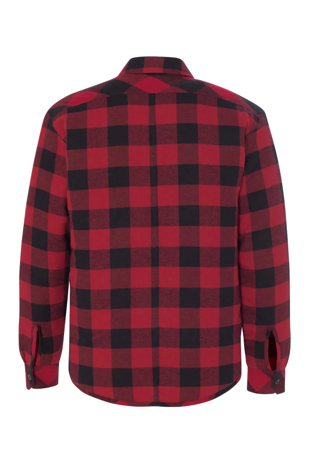 Burnside Mens Quilted Flannel Button Down Shirt Jacket - Red/Black Buffalo