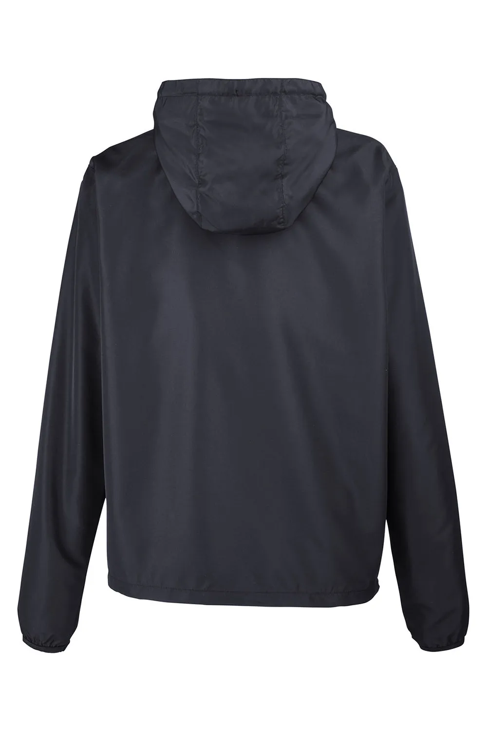 Burnside Mens Water Resistant Full Zip Hooded Windbreaker Jacket - Black