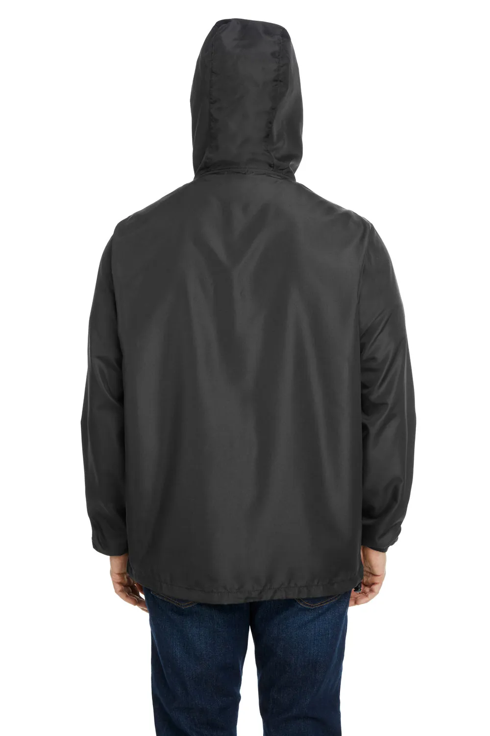 Burnside Mens Water Resistant Full Zip Hooded Windbreaker Jacket - Steel Grey