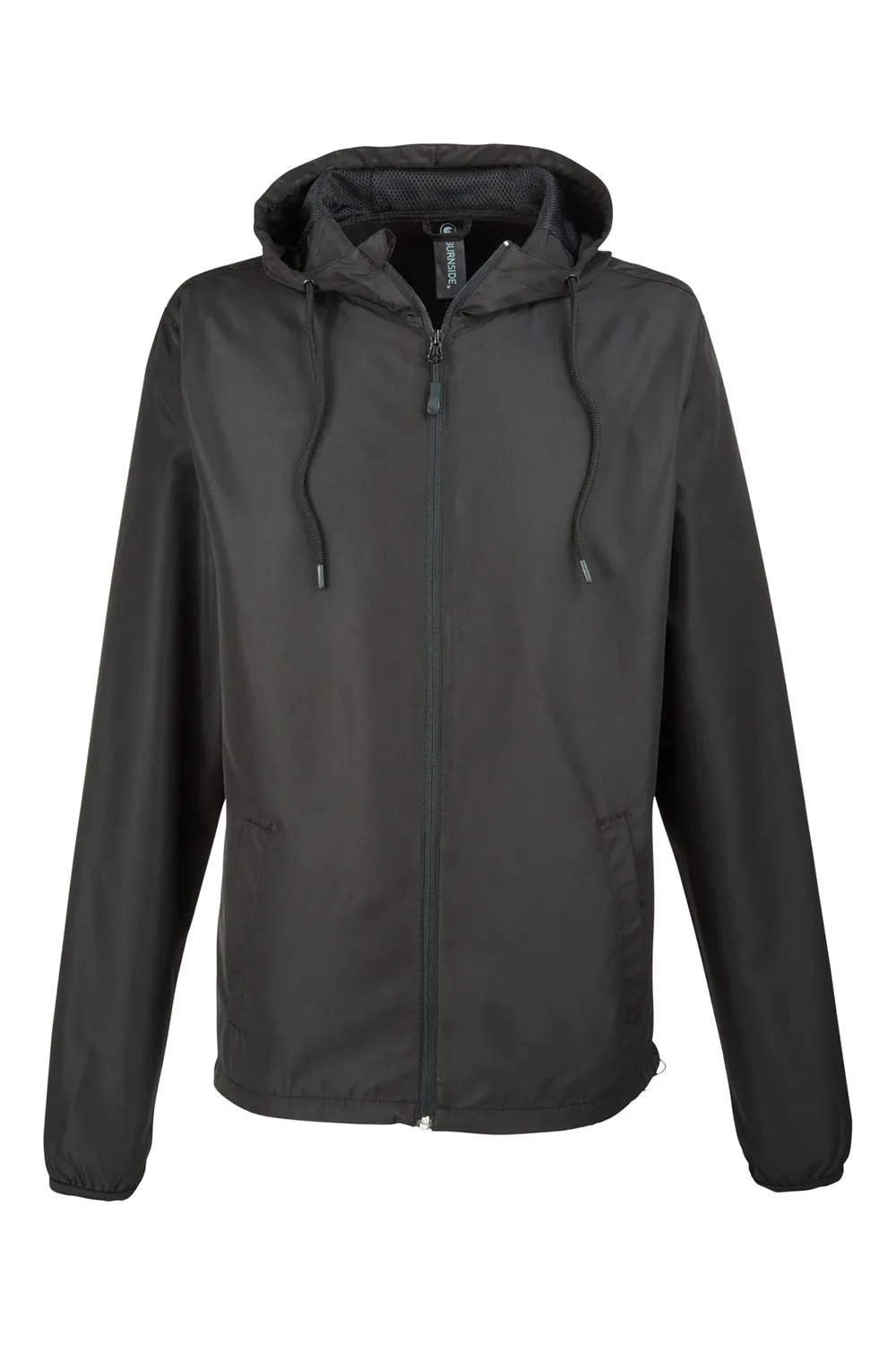 Burnside Mens Water Resistant Full Zip Hooded Windbreaker Jacket - Steel Grey
