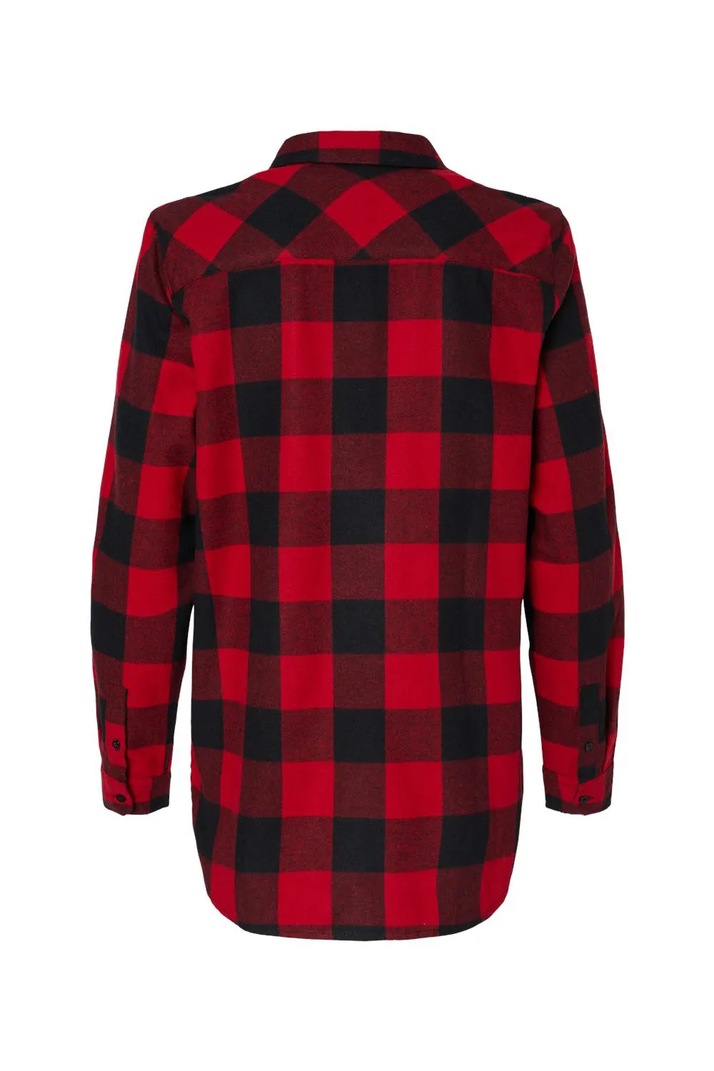 Burnside Womens Boyfriend Flannel Long Sleeve Button Down Shirt - Red/Black Buffalo