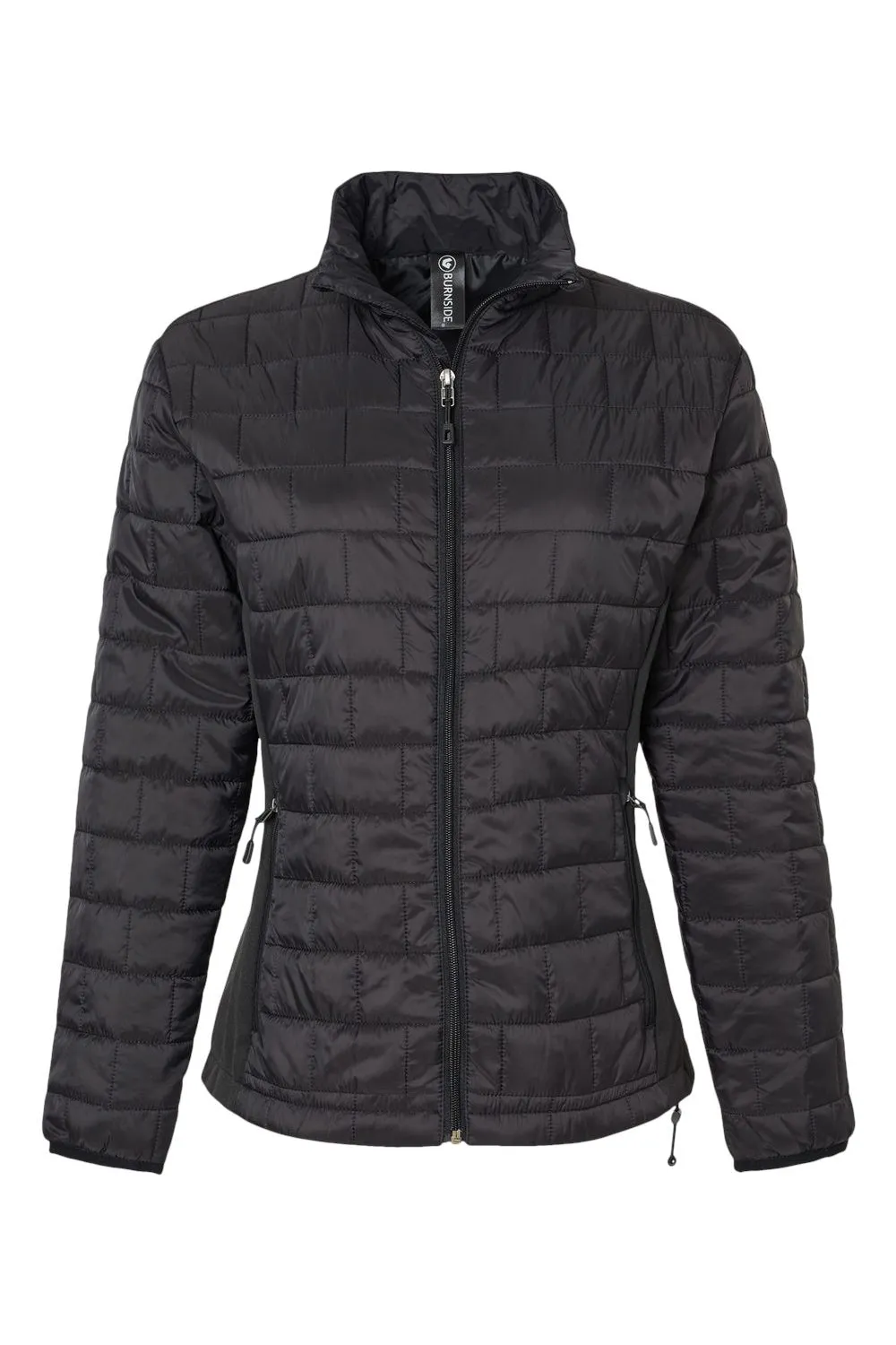 Burnside Womens Element Full Zip Puffer Jacket - Black