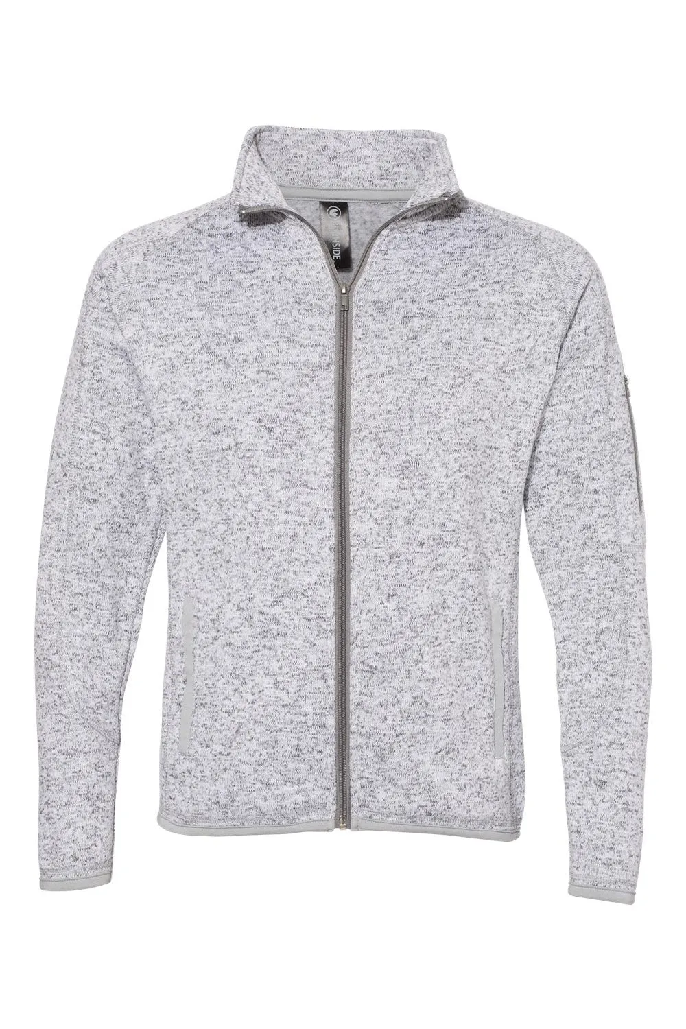 Burnside Womens Sweater Knit Full Zip Jacket - Heather Grey