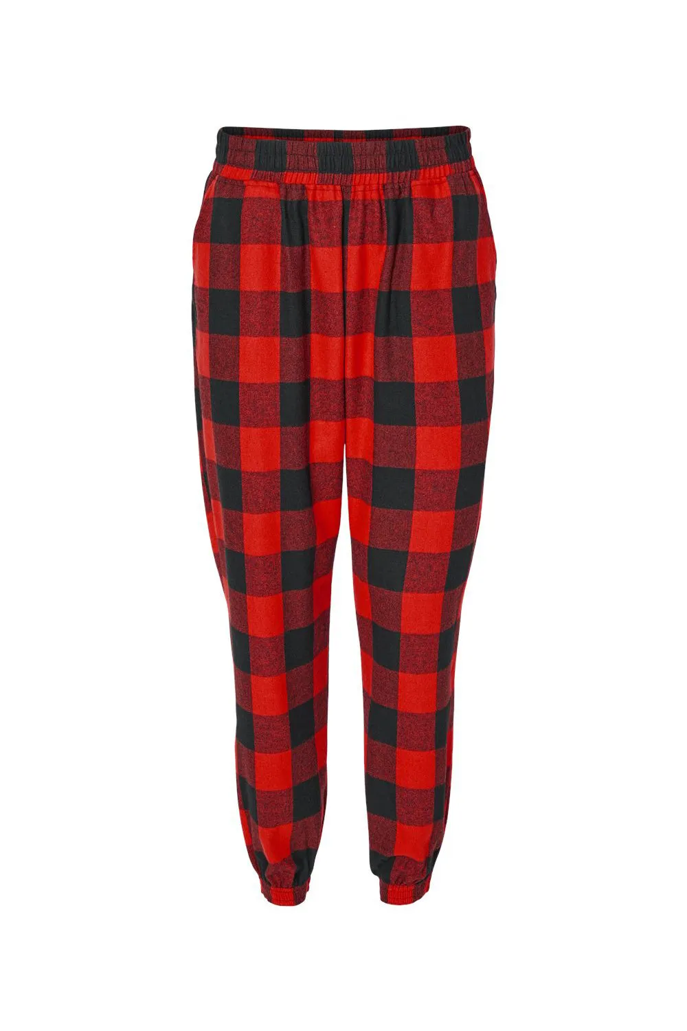 Burnside Youth Flannel Jogger Sweatpants w/ Pockets - Red/Black