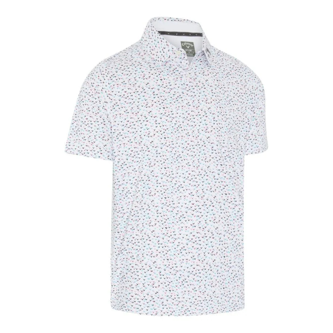 Callaway All Over Chev Confetti Print Golf Polo Shirt CGKSE0A3