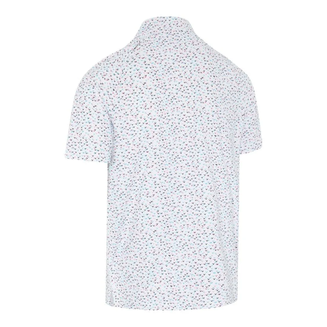 Callaway All Over Chev Confetti Print Golf Polo Shirt CGKSE0A3