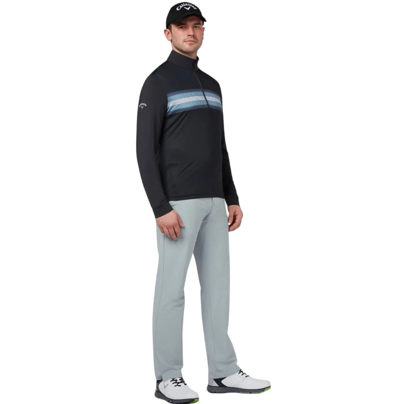 Callaway Energy Stripe Print 1/4 Zip Golf Mid Layer CGKSD0D8