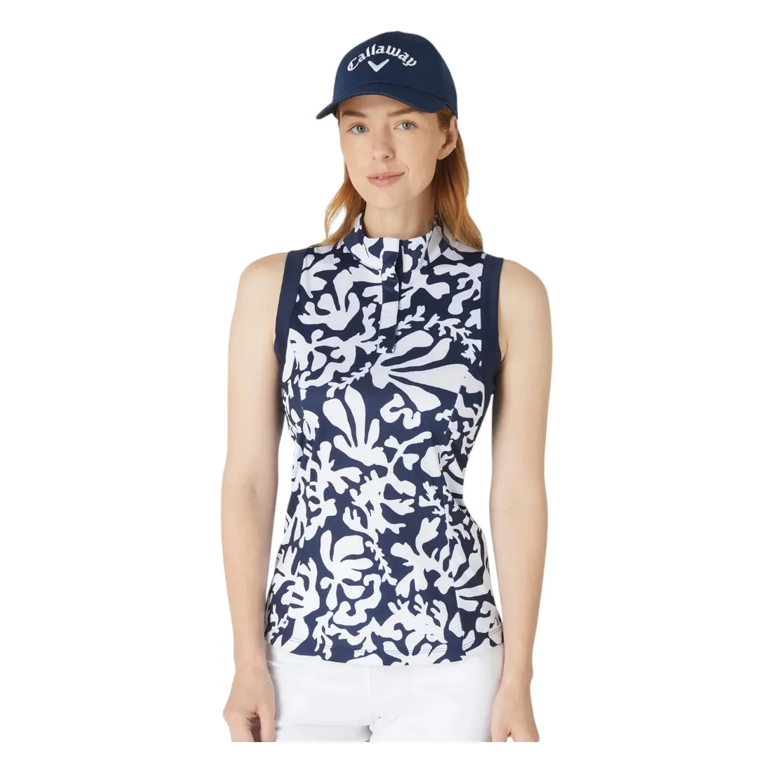 Callaway Ladies Abstract Floral SL Golf Shirt CGKSF040