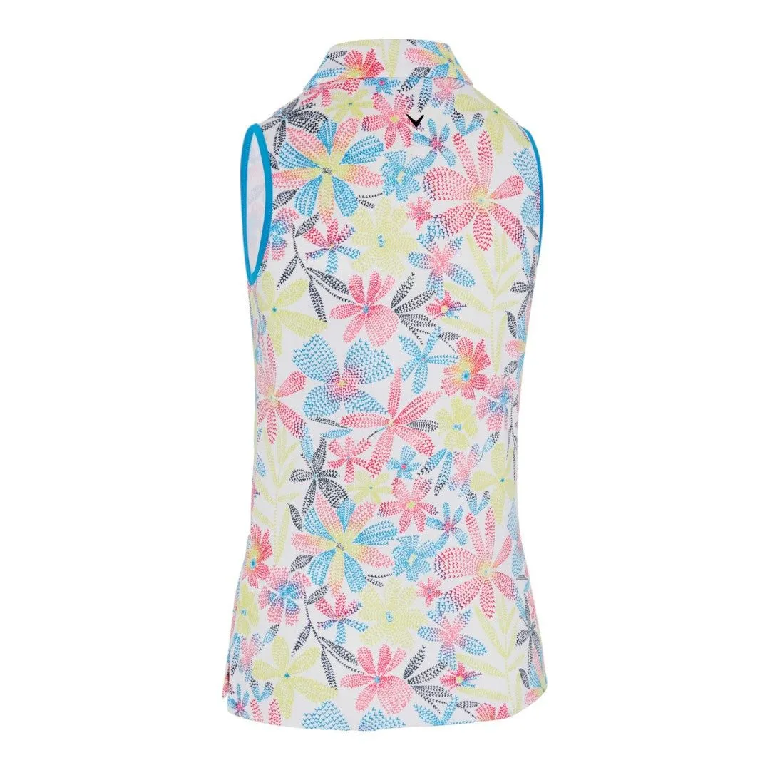 Callaway Ladies Chev Floral S/L Golf Polo Shirt CGKSE049