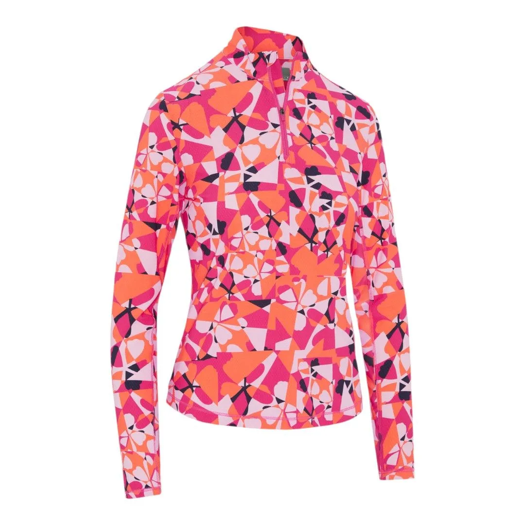 Callaway Ladies Geometric Floral Sun Protection Golf Midlayer CGKSE900