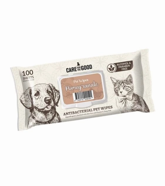 Care For The Good Antibacterial Wipes For Dogs & Cats (Pomegranate) odor remover,dog cleaning