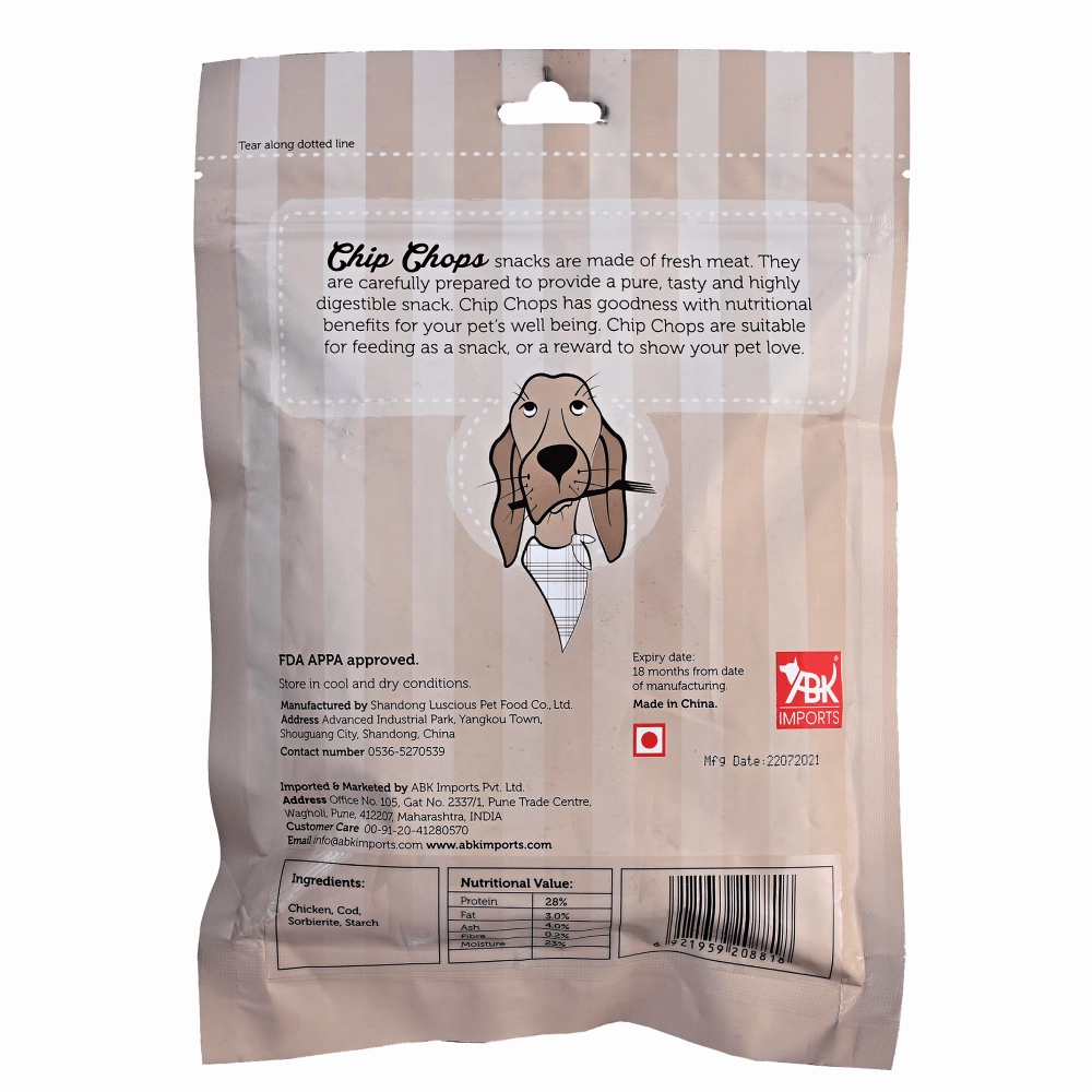 Chip Chops Chicken and Codfish Sandwich, Chicken Tenders and Chicken Chip Coins Dog Treats Combo (3 x 70g)