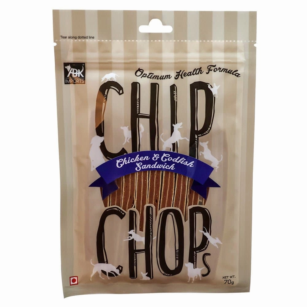 Chip Chops Roast Duck Strips and Chicken and Codfish Sandwich Dog Treats Combo