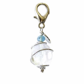 Clear Quartz Healing Dog Collar Charm Pawmulet