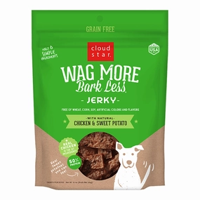 Cloud Star Wag More Bark Less Grain-Free Jerky for Dogs Chicken & Sweet Potato 10oz Bag
