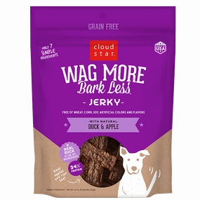 Cloud Star Wag More Bark Less Grain-Free Jerky for Dogs Duck & Apple 10oz Bag