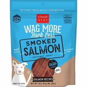 Cloud Star Wag More Bark Less Grain-Free Jerky for Dogs Smoked Salmon 10oz Bag