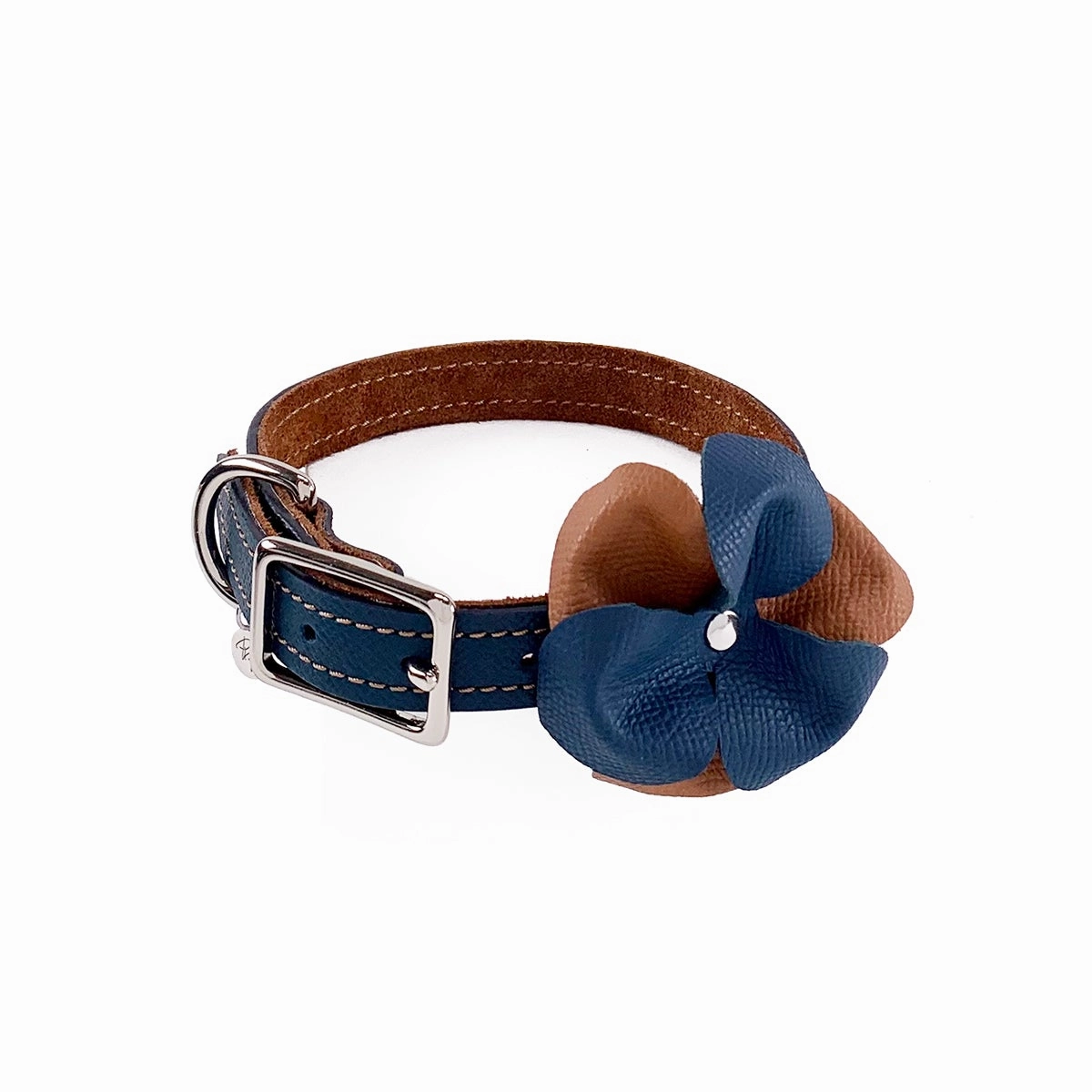 Colima Classic Combo Leather Dog Flowerette Slider