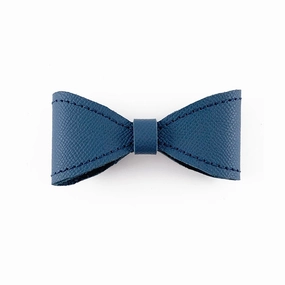 Colima Leather Orion Blue Alex Dog Bow Tie Slider dog collar accessory,collar decor