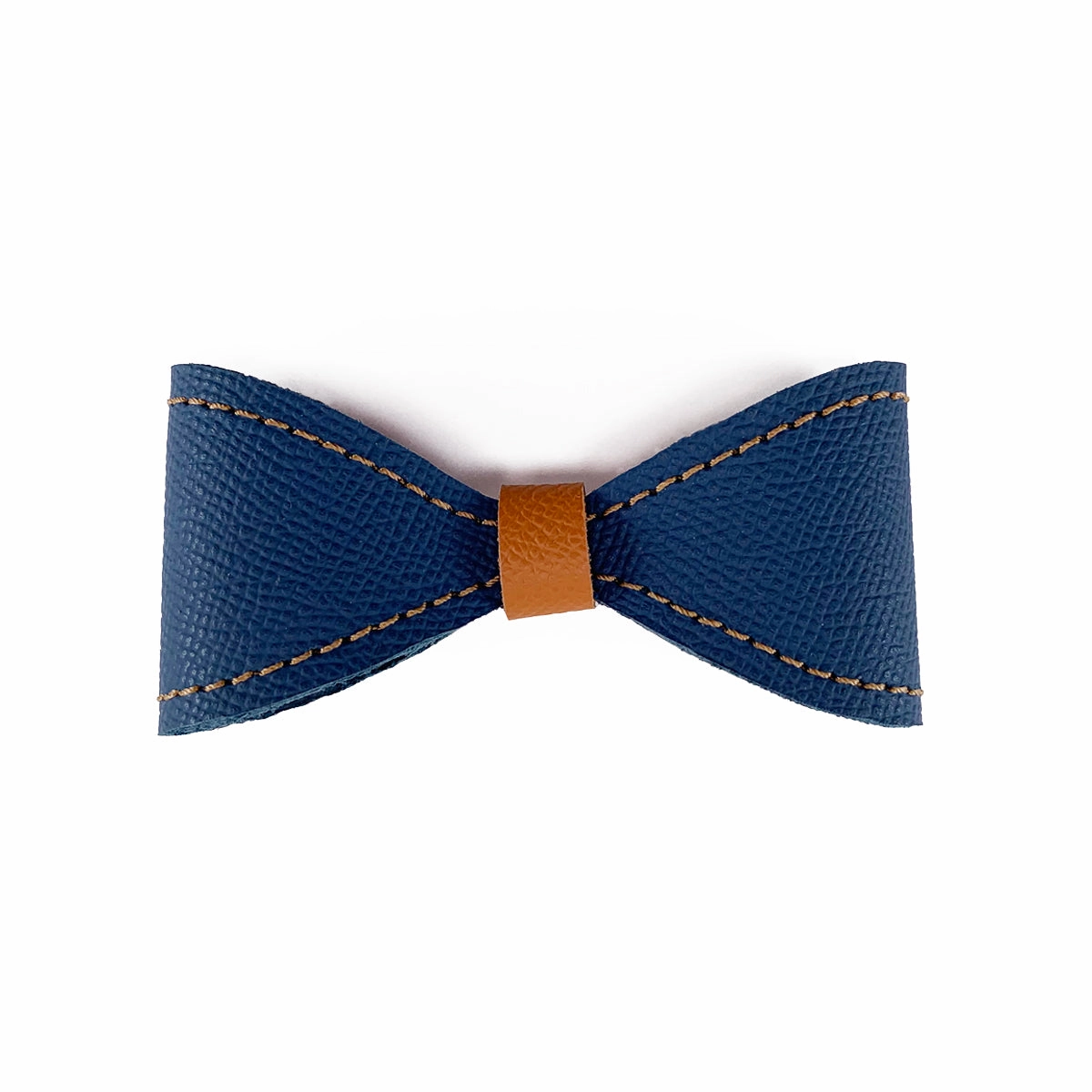 Colima Leather Orion Blue/Hazelnut Alex Dog Bow Tie Slider dog collar accessory,collar decor
