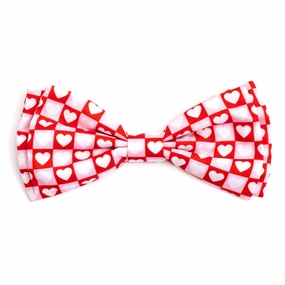 Colorblock Hearts Dog Bow Tie