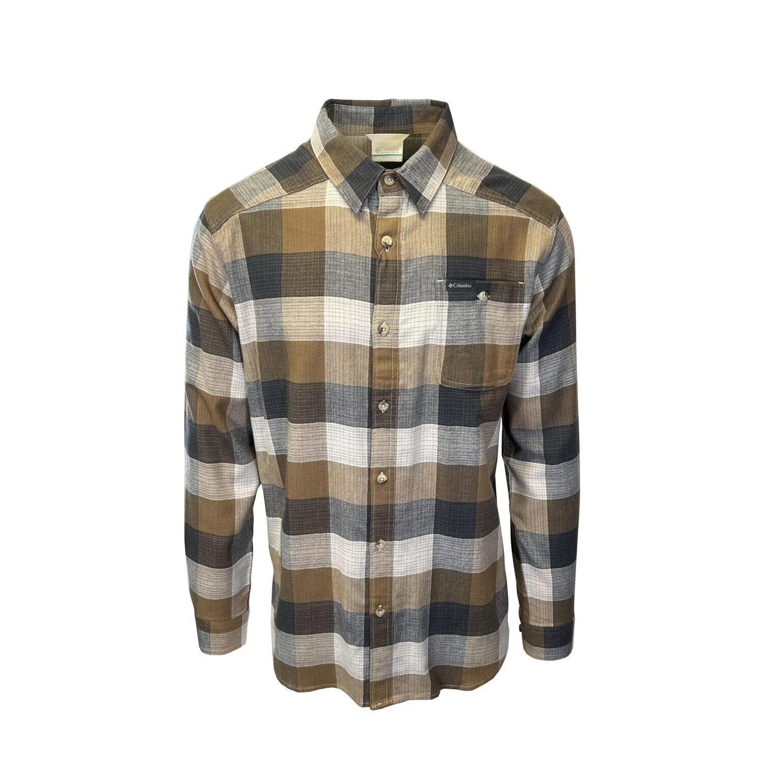 Columbia Men's Dark Stone Shirt Ombre Buffalo Cornell Woods Flannel Shirt (278) Columbia Clothing