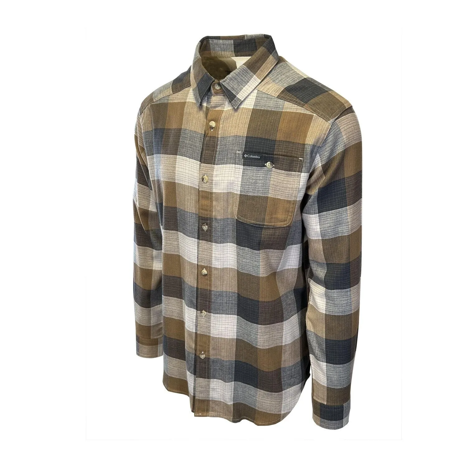 Columbia Men's Dark Stone Shirt Ombre Buffalo Cornell Woods Flannel Shirt (278) Columbia Clothing