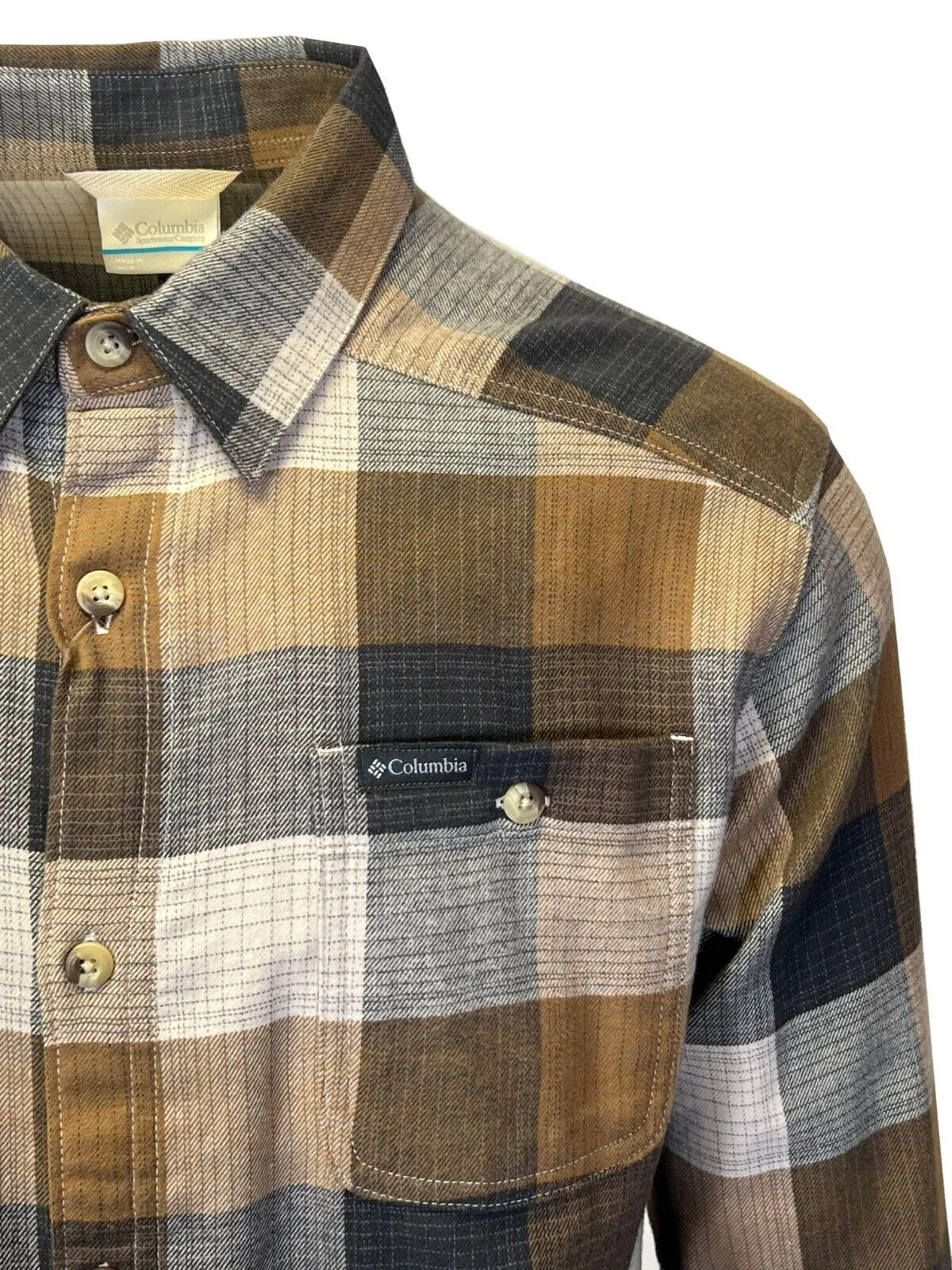 Columbia Men's Dark Stone Shirt Ombre Buffalo Cornell Woods Flannel Shirt (278) Columbia Clothing